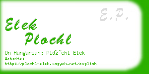 elek plochl business card